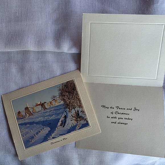 Vtg Bright of America 12 Christmas In Ohio Cards Stationary w Envelopes, Box - Picture 4 of 16